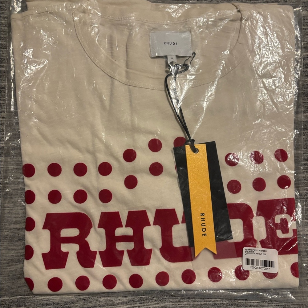 Rhude flocked burnout Short Sleeve Tee